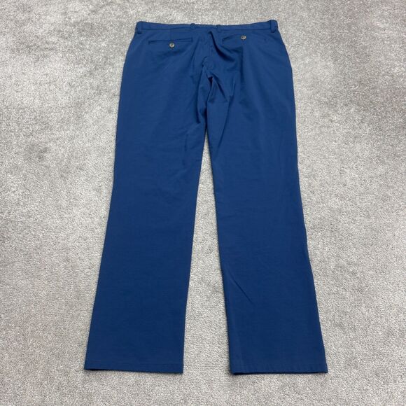 Johnnie-O Jupiter Golf Chino Pants Mens 35x32 Lake Blue Straight Leg Performance - Picture 2 of 16